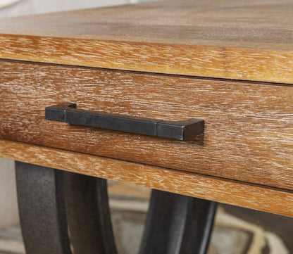Martin Honey Wood 1-Drawer Side Table by Powell