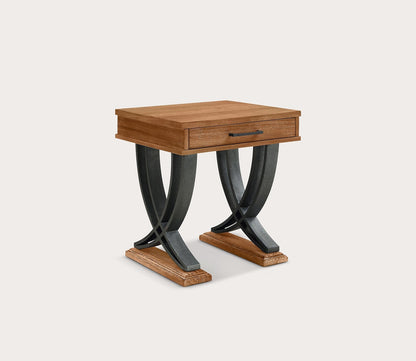 Martin Honey Wood 1-Drawer Side Table by Powell