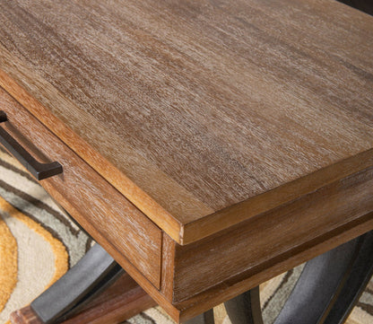 Martin Honey Wood 1-Drawer Side Table by Powell