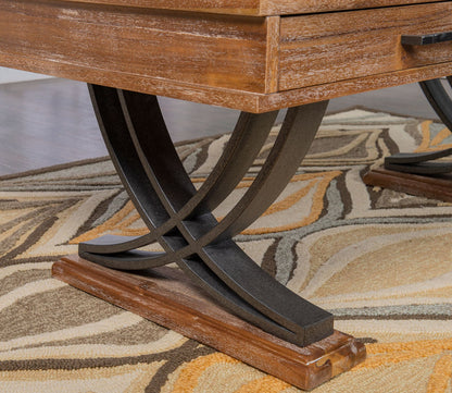 Martin Honey Wood 2-Drawer Cocktail Table by Powell