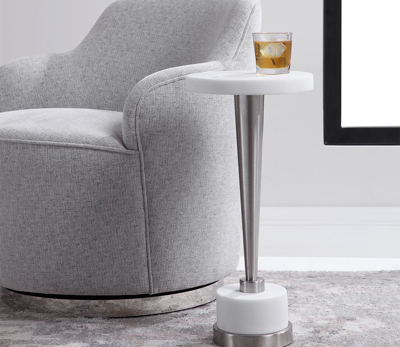 Masika White Drink Table by Uttermost