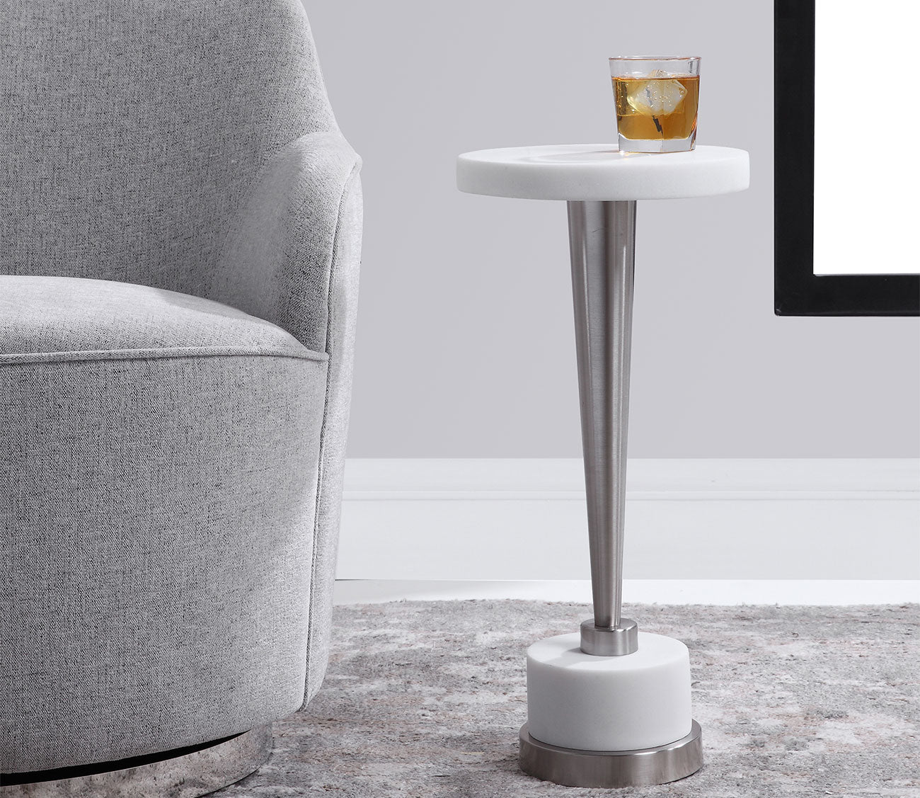 Masika White Drink Table