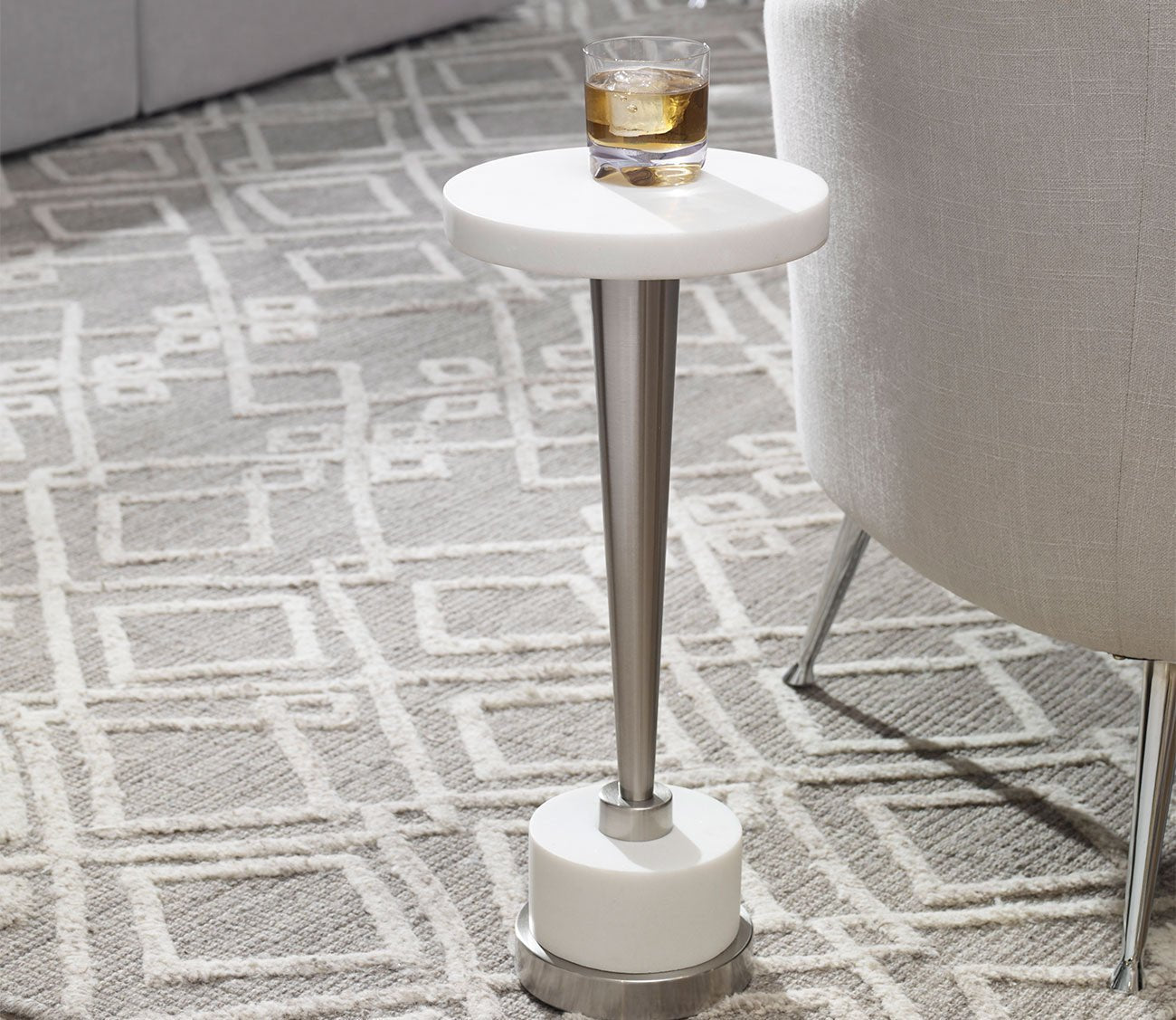 Masika White Drink Table by Uttermost