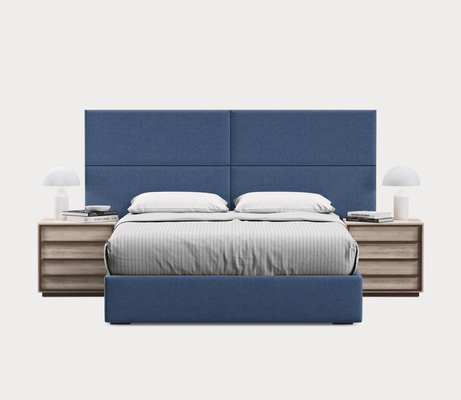 Masterpiece Blue Linen Customizable Wall Panel Headboard 4-Pack