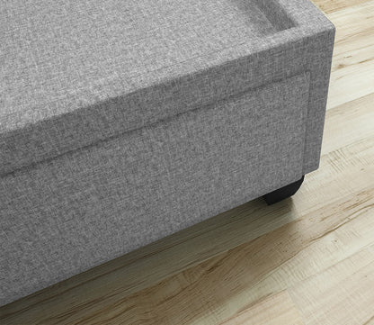 Matera Linen Fabric Platform Storage Bed Base by Arkotec