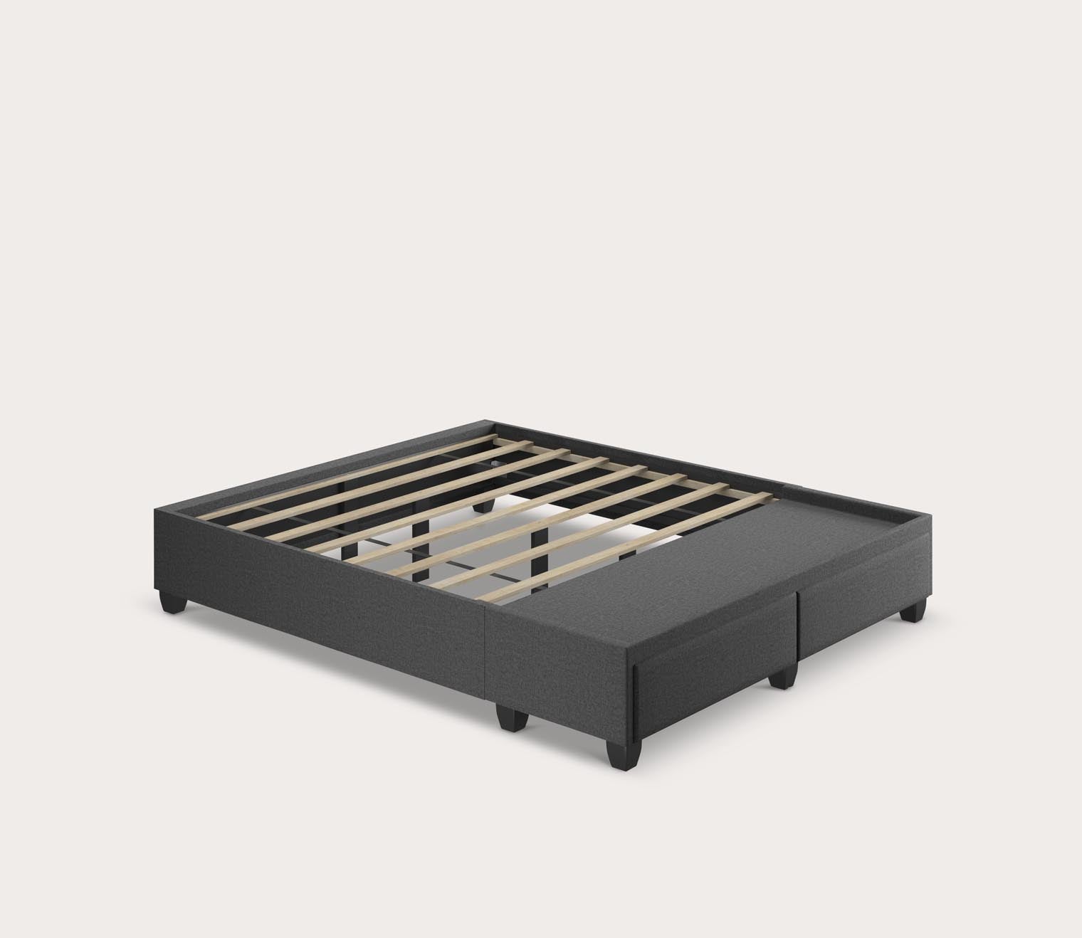 Matera Linen Fabric Platform Storage Bed Base by Arkotec