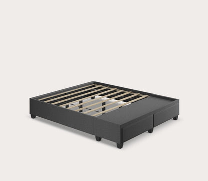 Matera Linen Fabric Platform Storage Bed Base by Arkotec