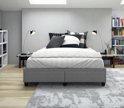 Matera Linen Fabric Platform Storage Bed Base by Arkotec