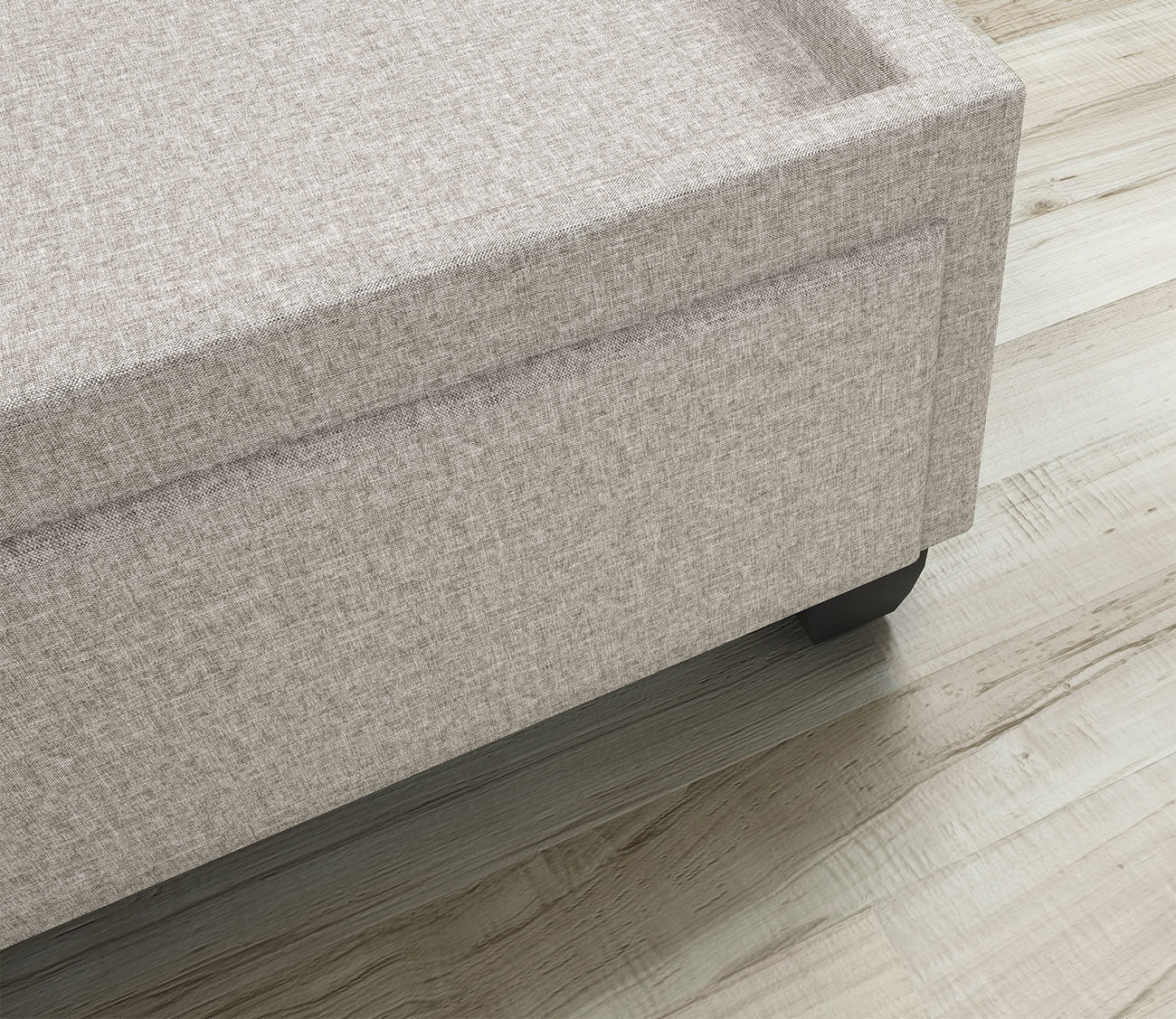 Matera Linen Fabric Platform Storage Bed Base by Arkotec