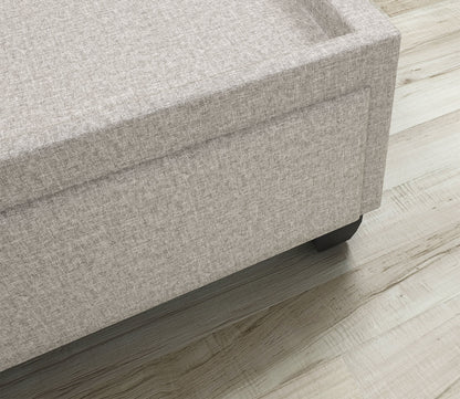 Matera Linen Fabric Platform Storage Bed Base by Arkotec