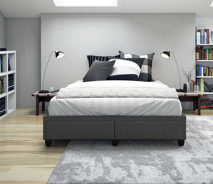 Matera Linen Fabric Platform Storage Bed Base by Arkotec