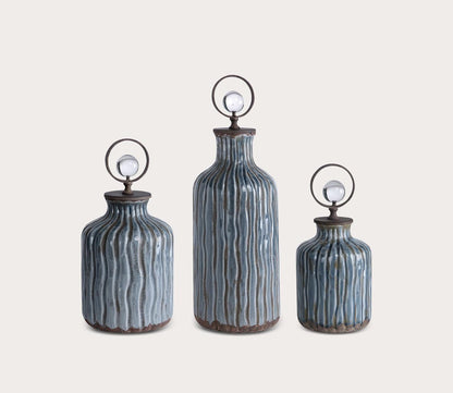 Mathias Grey Blue Vessels Set of 3 by Uttermost
