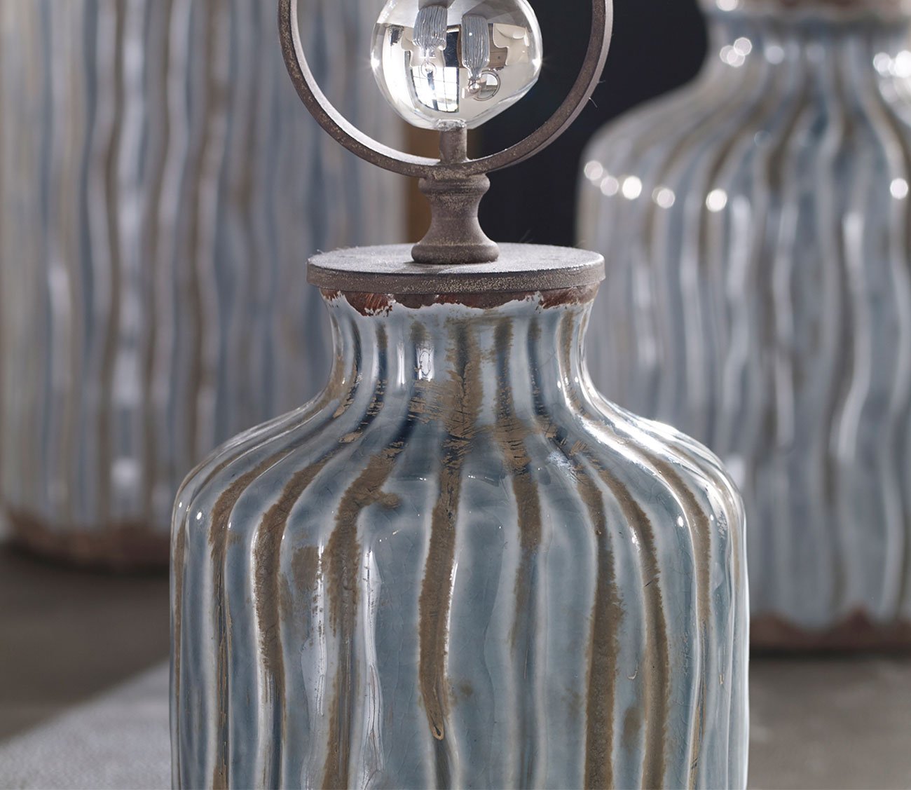Mathias Grey Blue Vessels Set of 3 by Uttermost