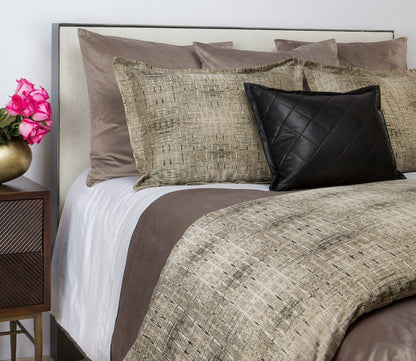 Matrix Abstract Taupe 3-Piece Duvet Cover Set by Ann Gish
