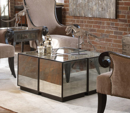 Matty Mirrored Cube Table by Uttermost
