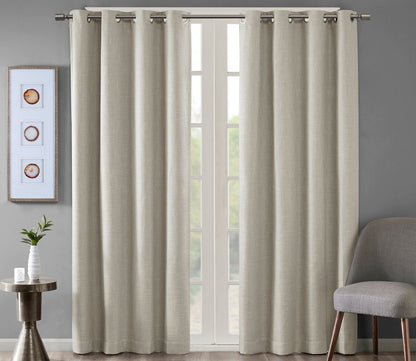 Maya Printed Heathered Blackout Grommet Top Curtain Panel by SunSmart