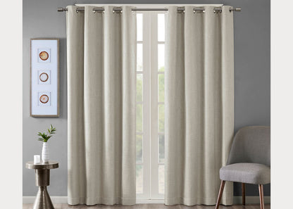 Maya Printed Heathered Blackout Grommet Top Curtain Panel by SunSmart