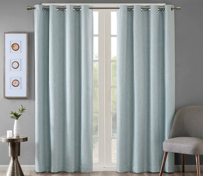 Maya Printed Heathered Blackout Grommet Top Curtain Panel by SunSmart