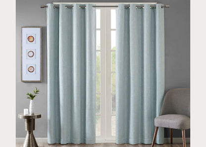 Maya Printed Heathered Blackout Grommet Top Curtain Panel by SunSmart