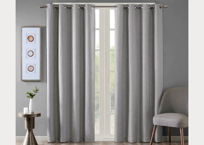 Maya Printed Heathered Blackout Grommet Top Curtain Panel by SunSmart