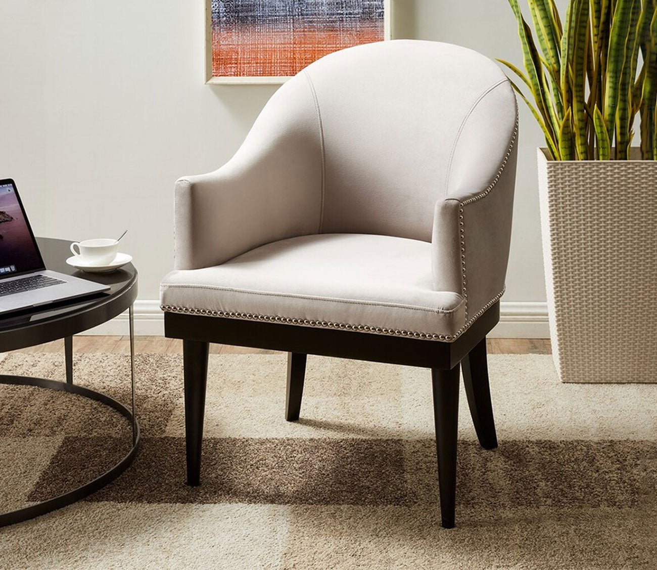 Maynard Velvet Upholstered Armchair