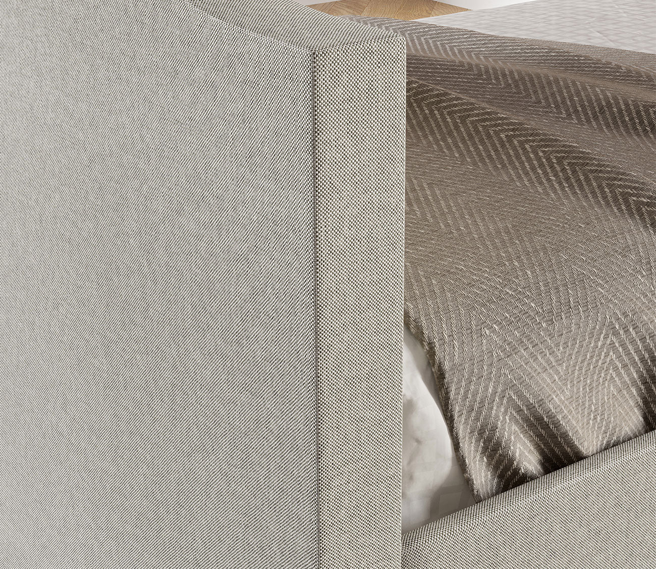 Megan White Linen Fabric Daybed with Trundle by Arkotec
