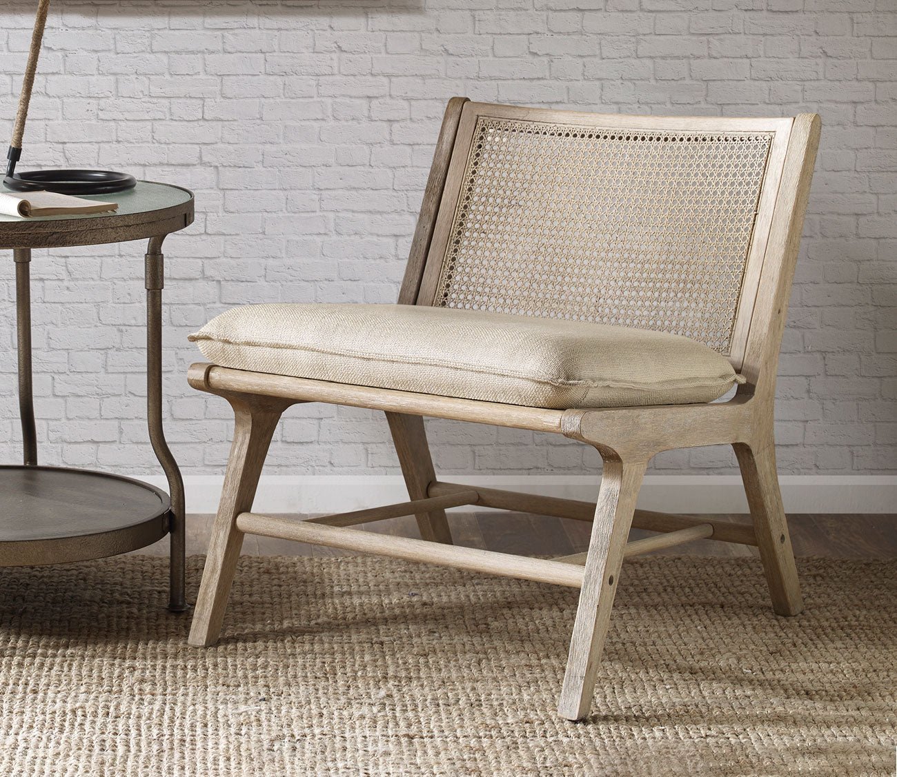 Ink & Ivy Melbourne Cane Inset Wood Accent Chair