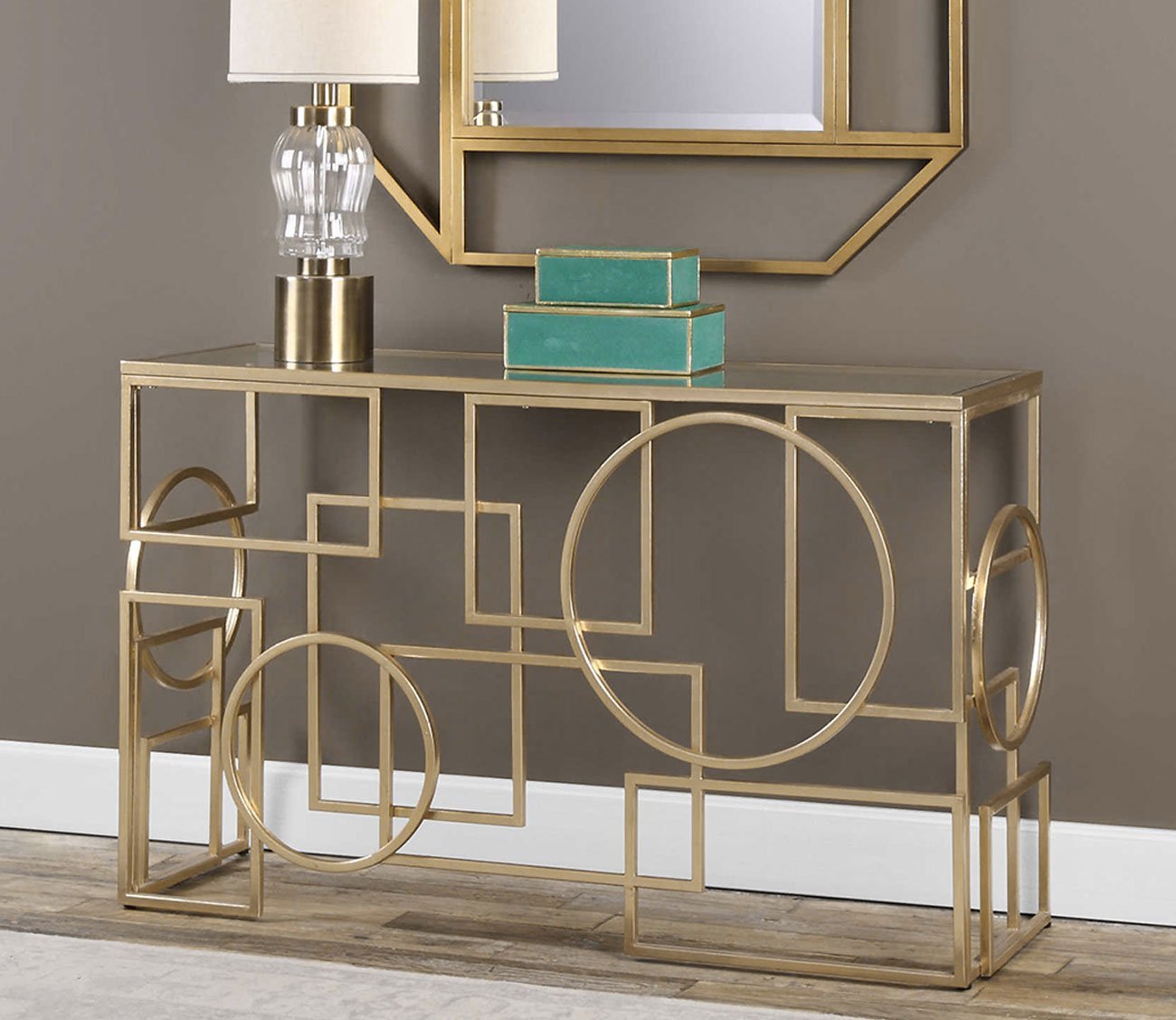 Metria Gold Console Table