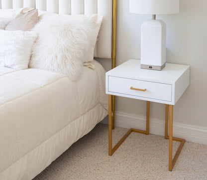 Midas Contemporary Storage Side Table by LumiSource