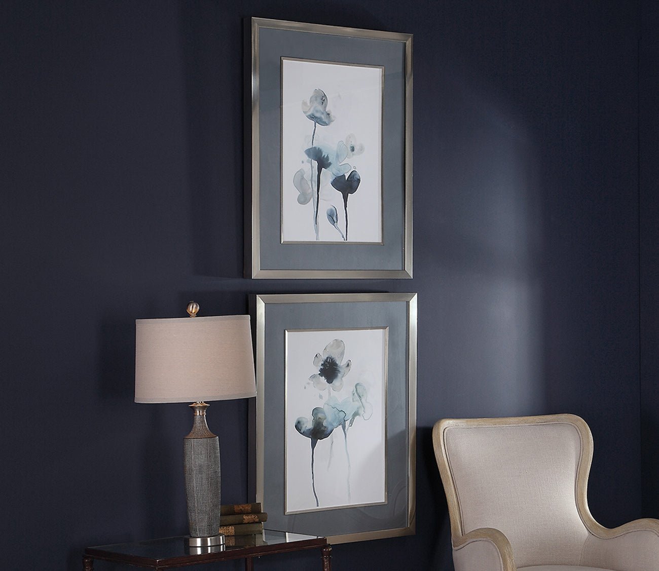 Midnight Blossoms Framed Prints Set of 2 by Uttermost