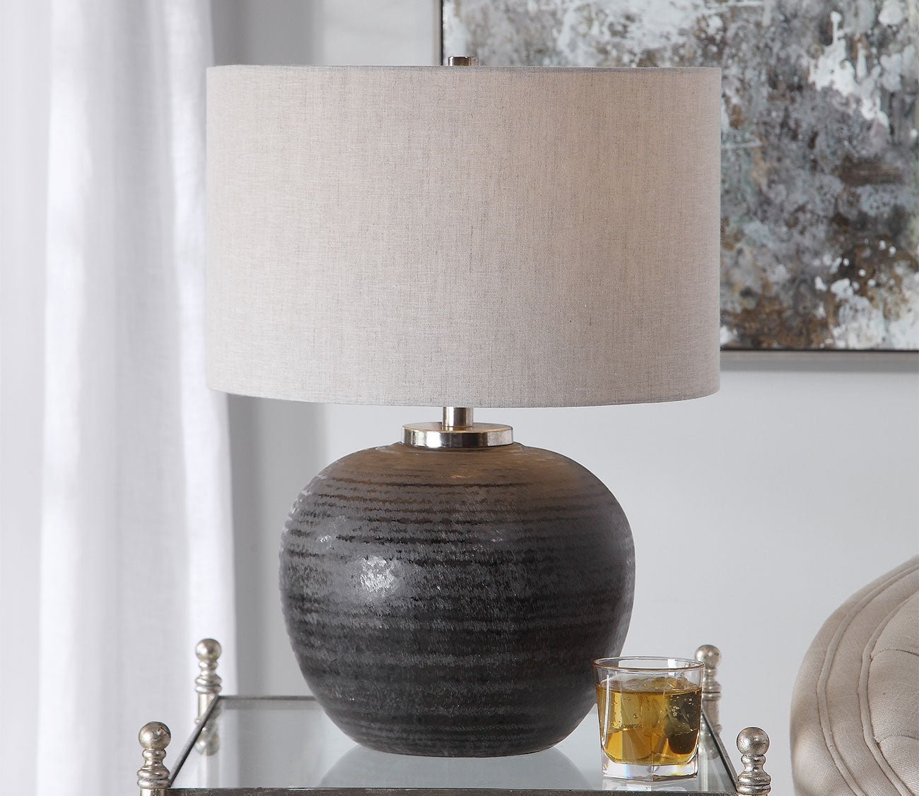 Mikkel Charcoal Table Lamp