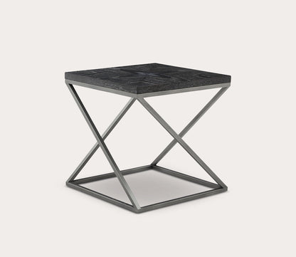 Mila Black Wood Square End Table by INK + IVY
