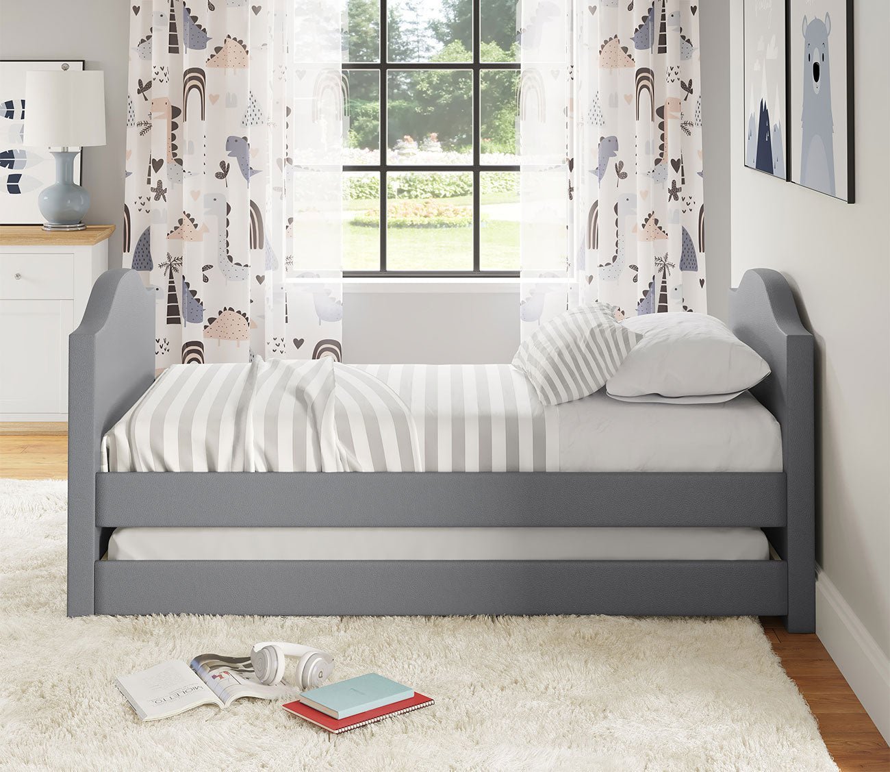 Mila Faux Leather Daybed with Trundle