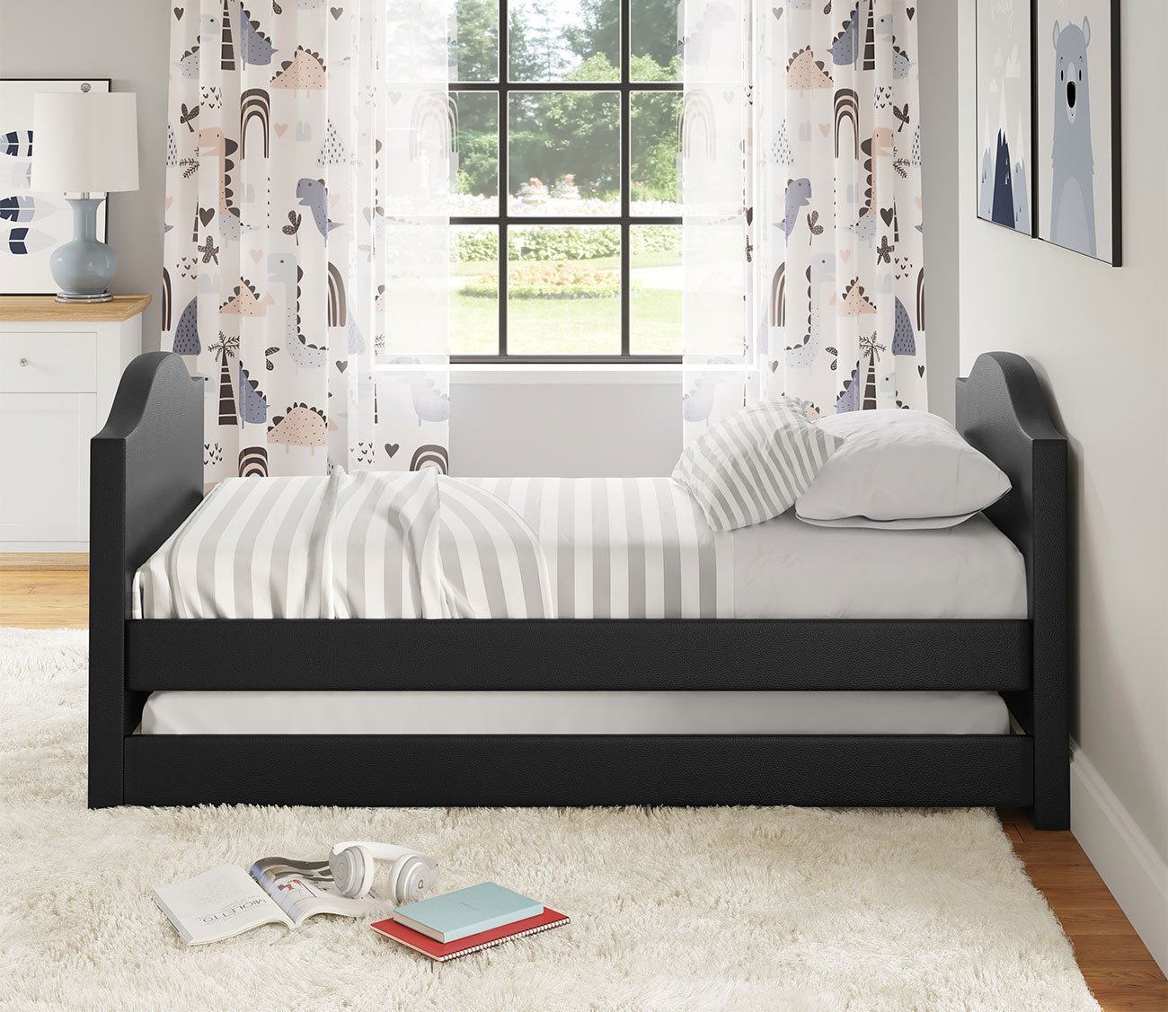 Mila Faux Leather Daybed with Trundle by Arkotec
