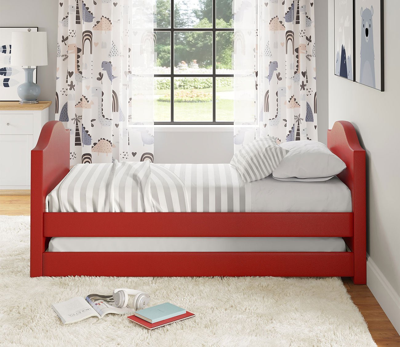 Mila Faux Leather Daybed with Trundle by Arkotec