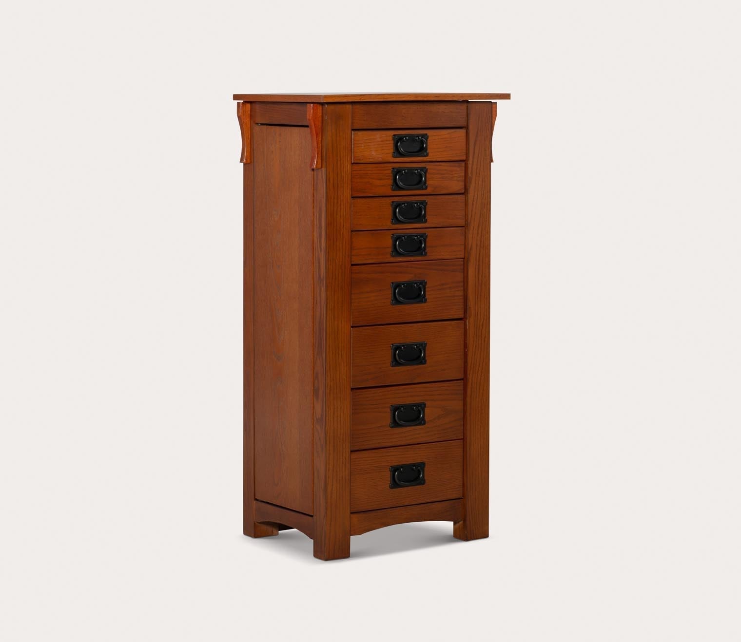 Mission Oak Wood 8-Drawer Jewelry Armoire by Powell