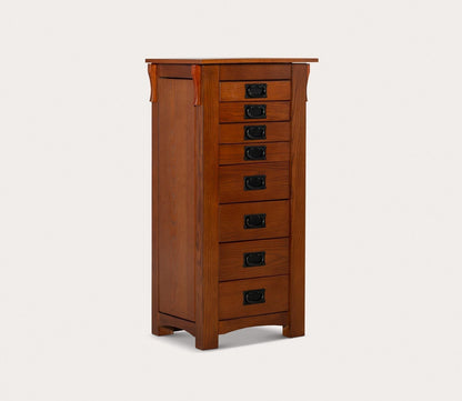 Mission Oak Wood 8-Drawer Jewelry Armoire by Powell