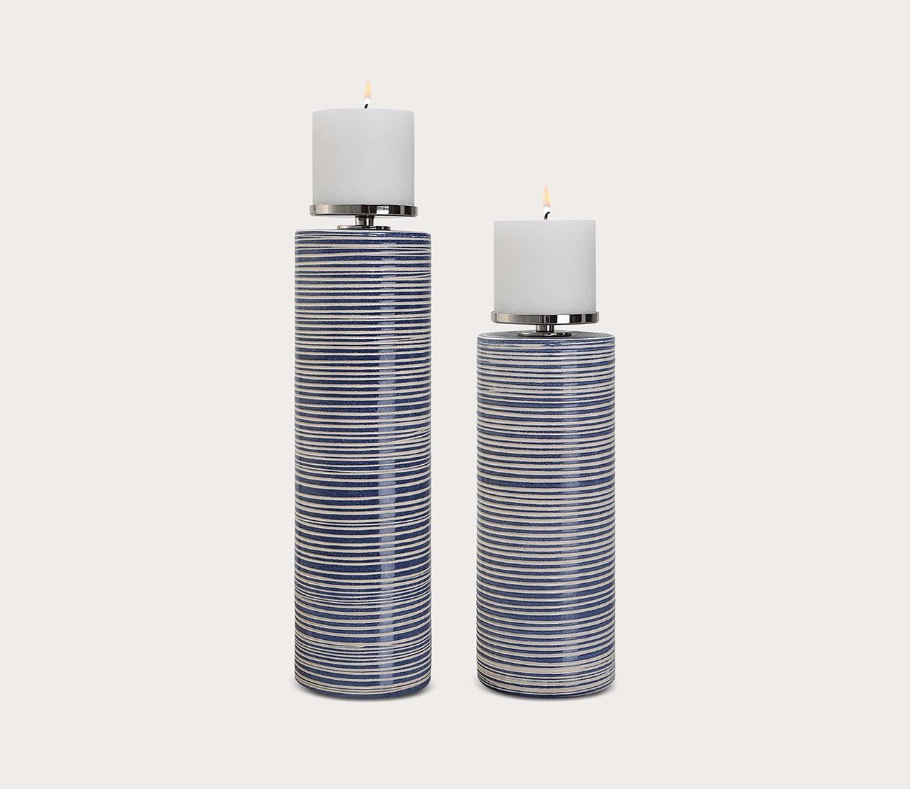 Montauk Ceramic Candleholders Set of 2 by Uttermost
