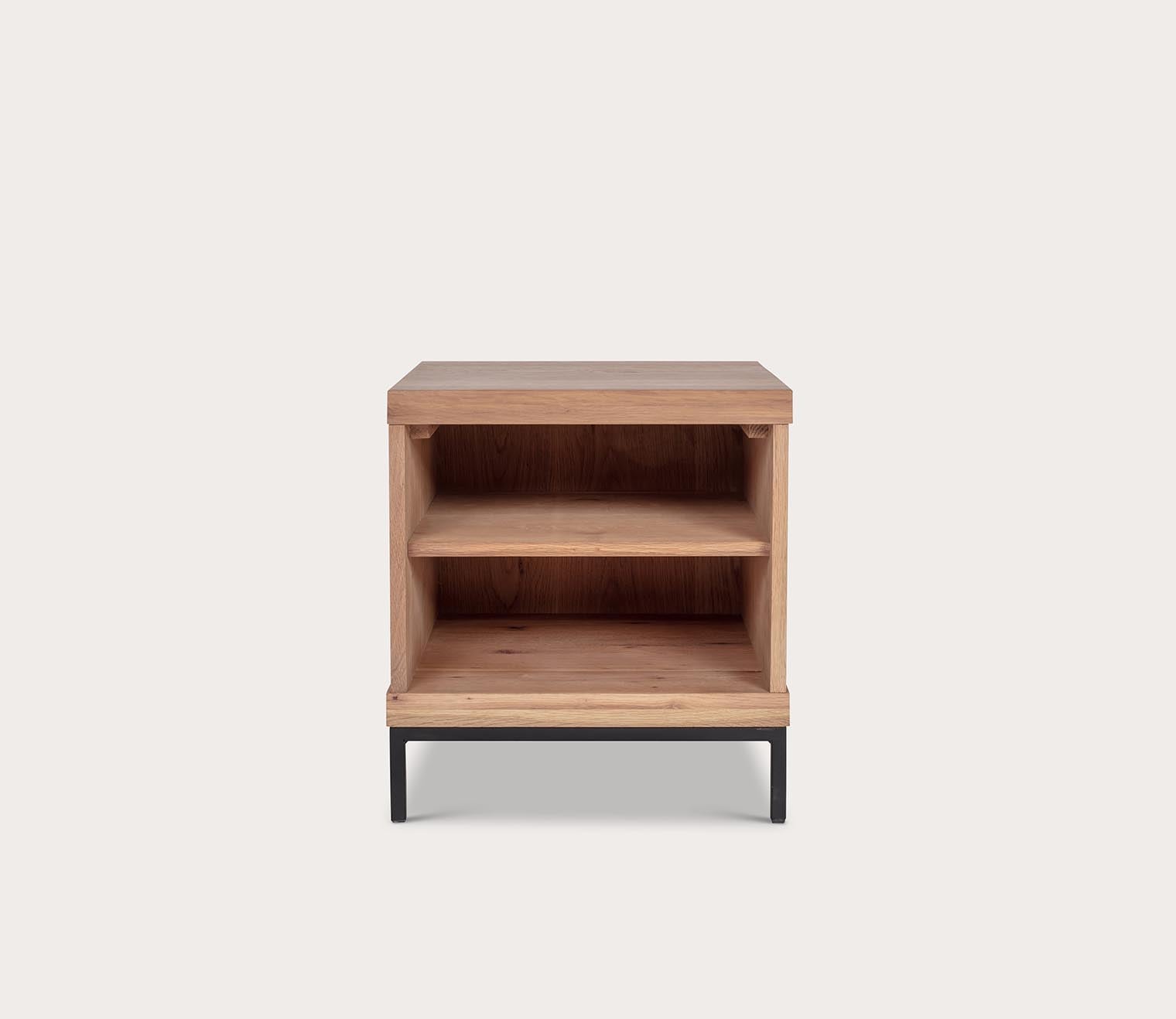 Montego Solid Oak Wood Open Shelf Nightstand by Moe's Furniture