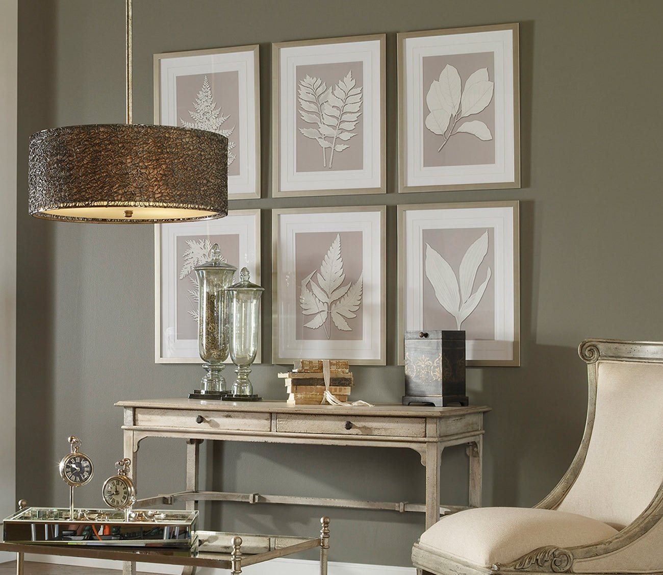 Moonlight Ferns Framed Prints Set of 6