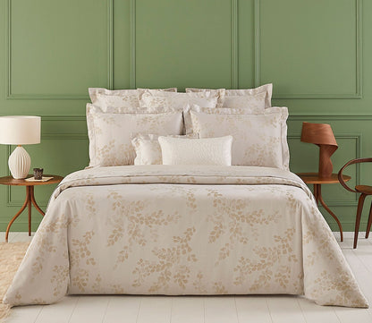 Murmures Damask Foliage Cotton Sateen Duvet Cover by Yves Delorme