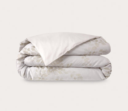 Murmures Damask Foliage Cotton Sateen Duvet Cover by Yves Delorme