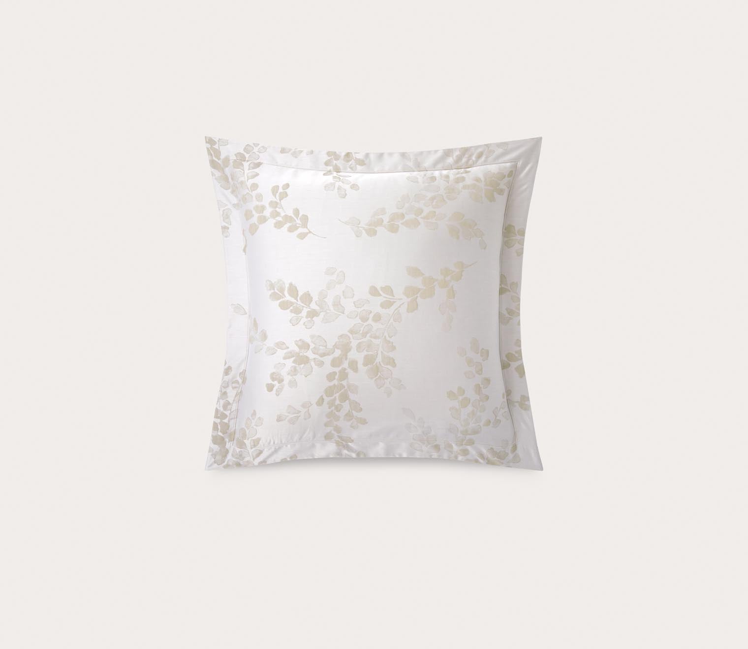 Murmures Damask Foliage Cotton Sateen Pillow Sham by Yves Delorme
