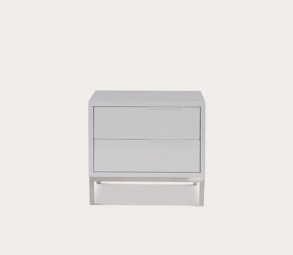 Naples White Lacquer 2-Drawer End Table by Moe's Furniture