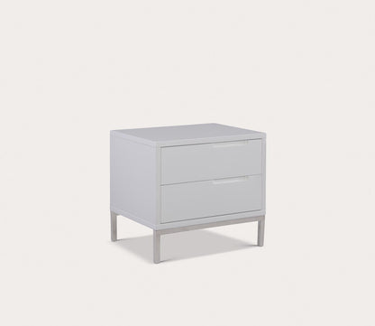 Naples White Lacquer 2-Drawer End Table by Moe's Furniture