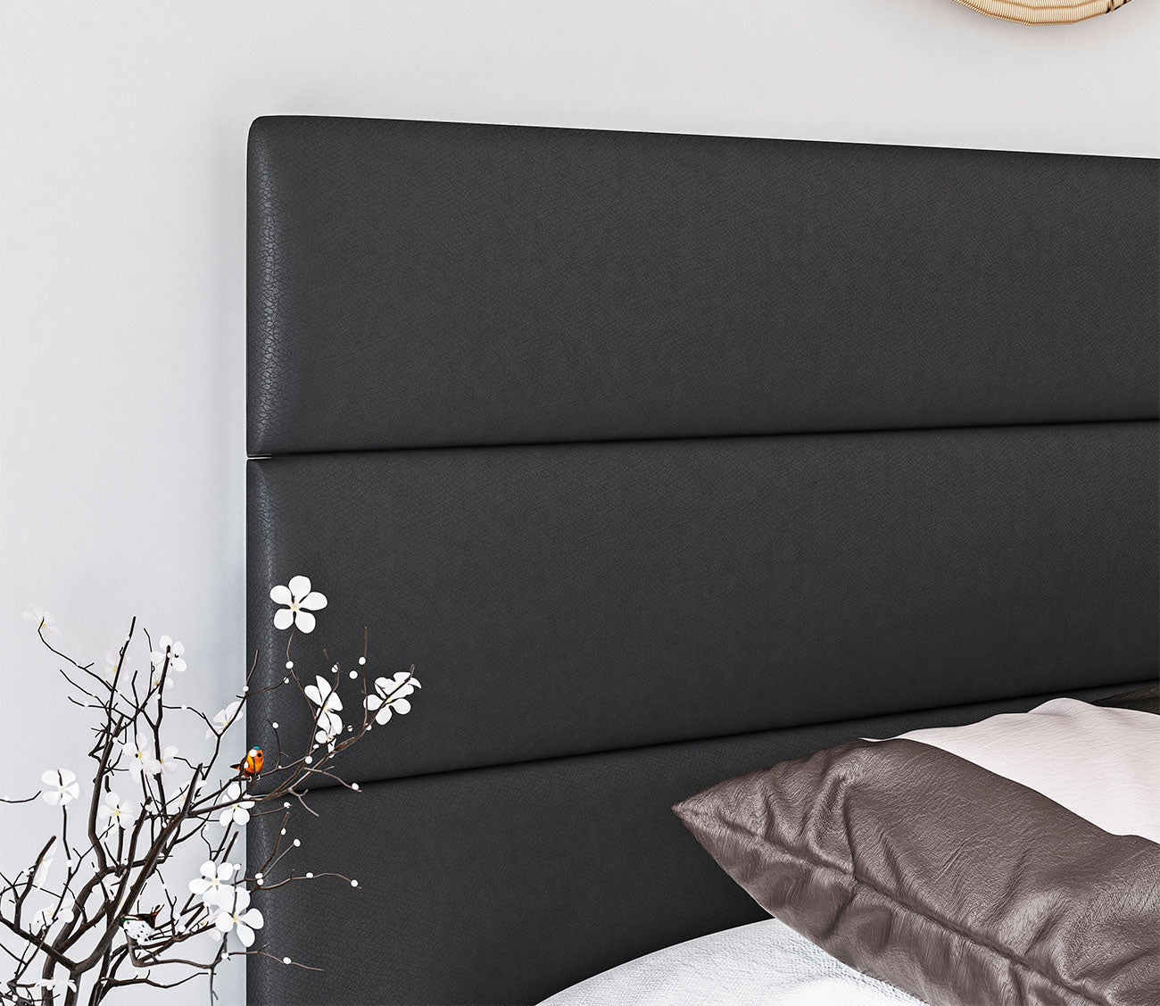 Nashville Faux Leather Upholstered Platform Bed by Arkotec