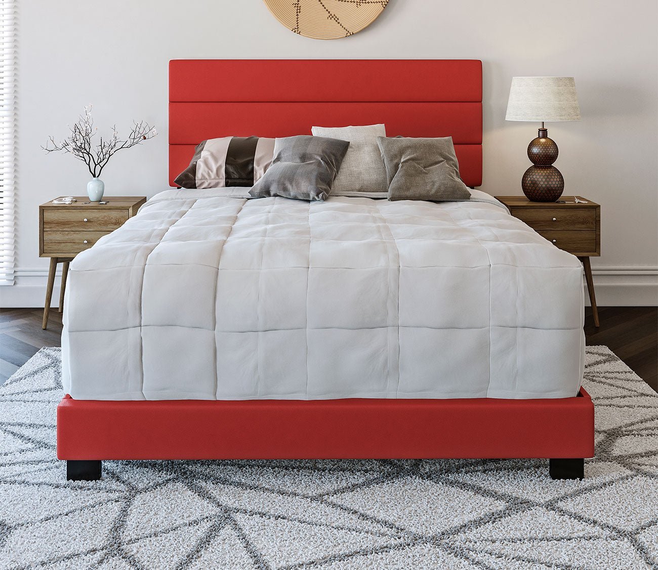 Nashville Faux Leather Upholstered Platform Bed by Arkotec