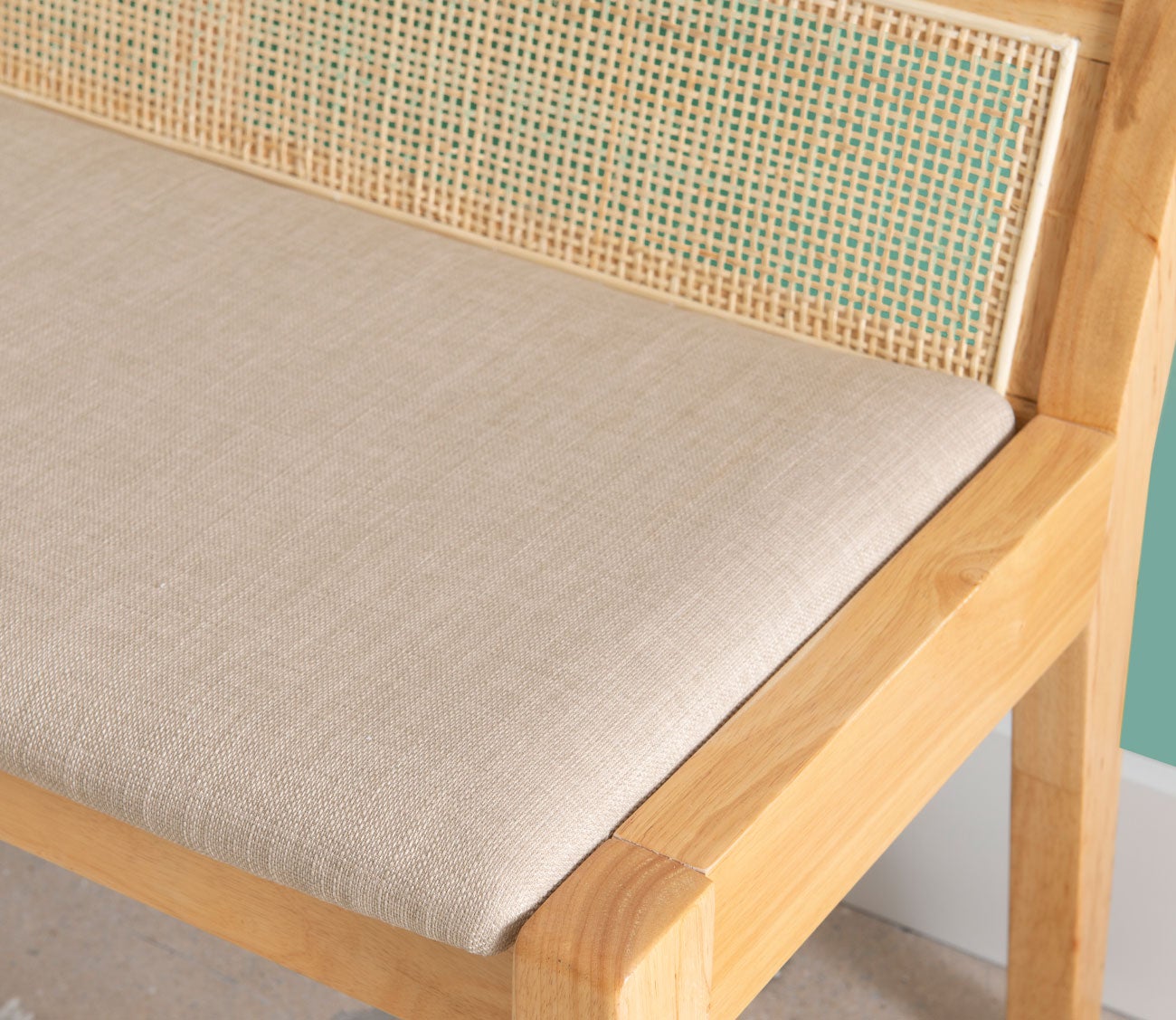 Nassau Beige Rattan Cane Bench with Back by Powell