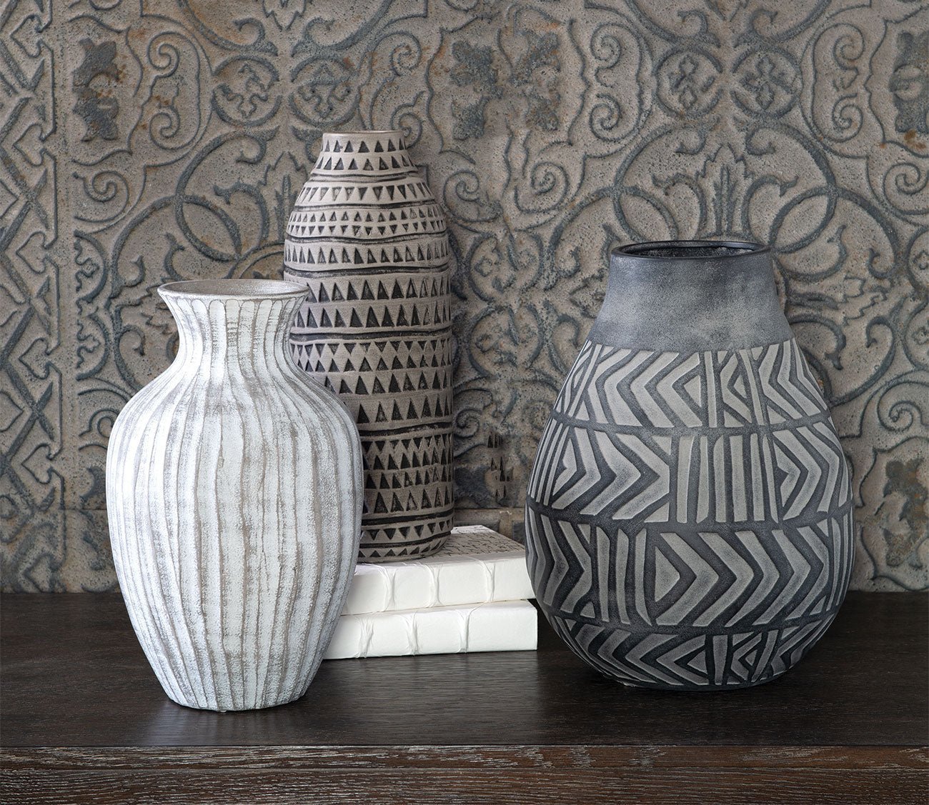 Natchez Geometric Vases Set of 3