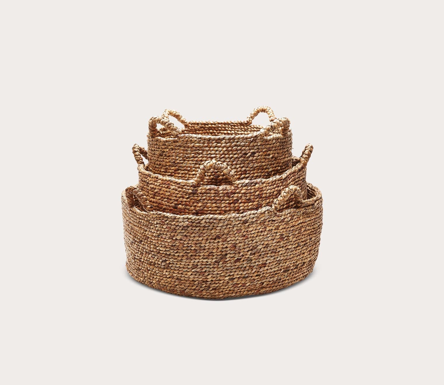 Natural Low Rise Baskets Set of 3